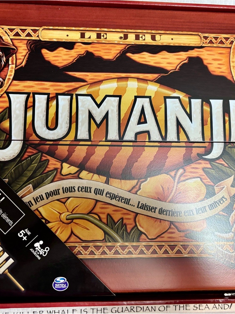 Jumanji Board Game- FRENCH version - Wooden Box - Never played! See pics.